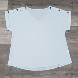 NWOT sheer button-accent blouse